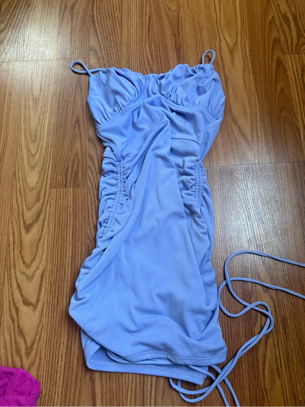 Lucy in the Sky Lilac Ruched Mini Slip Dress